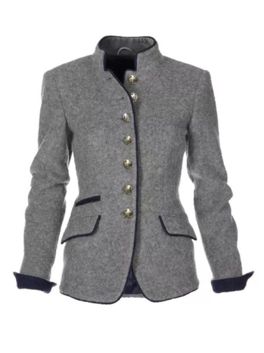 Elly | Damen Grauer Blazer – Weicher Stoff & Schicke Silhouette