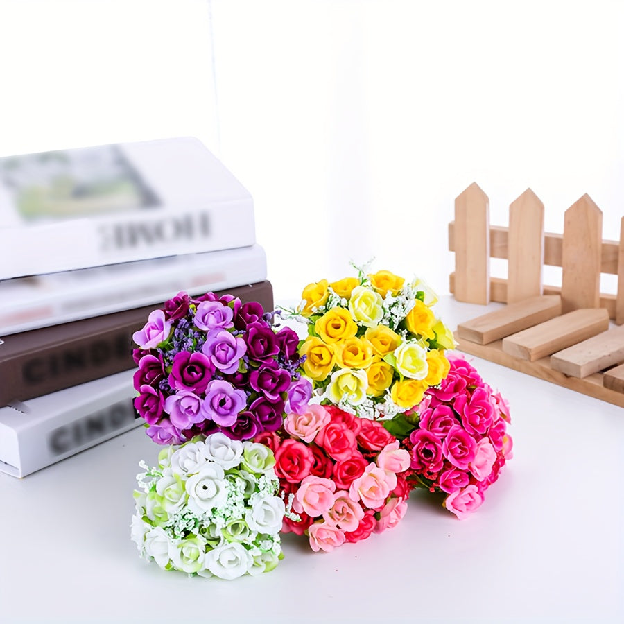 BloomArt | Kunstrosen-Bündel 21 Köpfe – Für Vase, Kranz & DIY