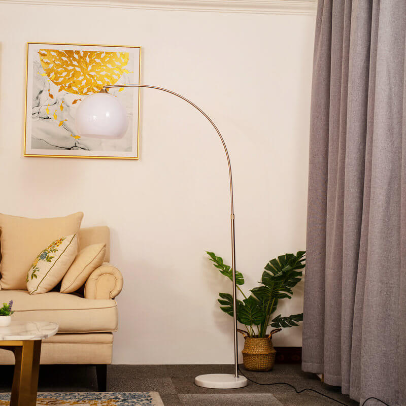 AcriLux | Moderner Globus Acrylschirm Angelrute 1-Licht Stehlampe Decorique.de