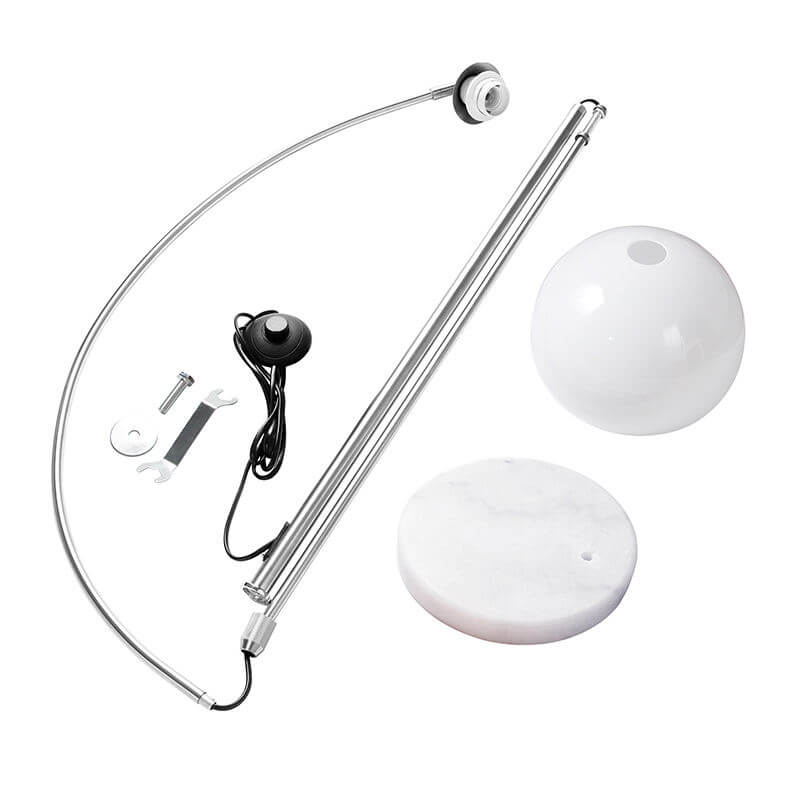 AcriLux | Moderner Globus Acrylschirm Angelrute 1-Licht Stehlampe Decorique.de