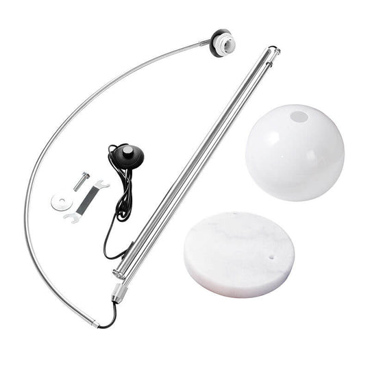 AcriLux | Moderner Globus Acrylschirm Angelrute 1-Licht Stehlampe Decorique.de