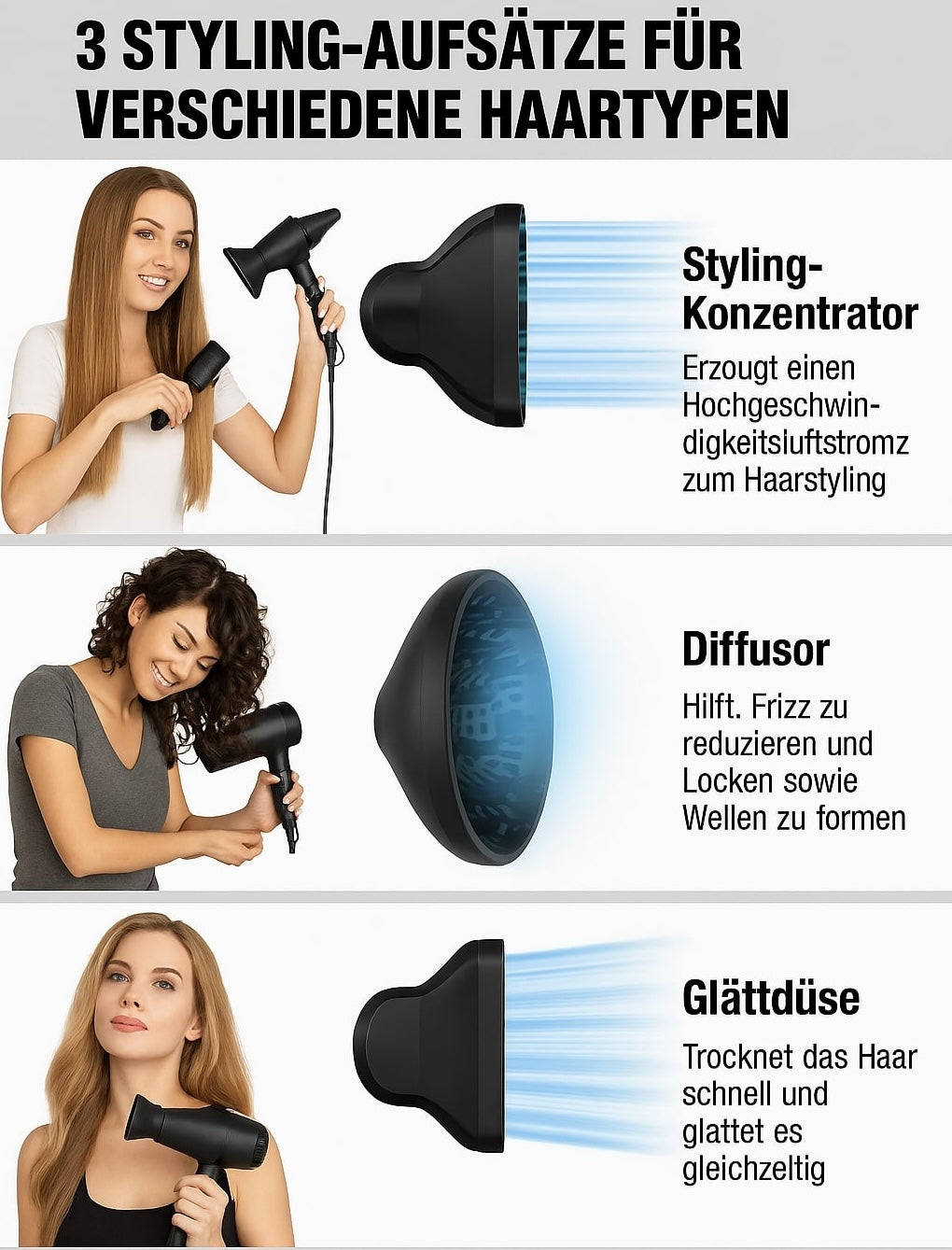 AeroDry | Professioneller Hochleistungs-Haartrockner für schnelles, schonendes Styling Decorique.de