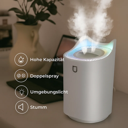 AeroMist | Ultraschall Luftbefeuchter – 3000ml Tank für 24h Laufzeit Decorique.de