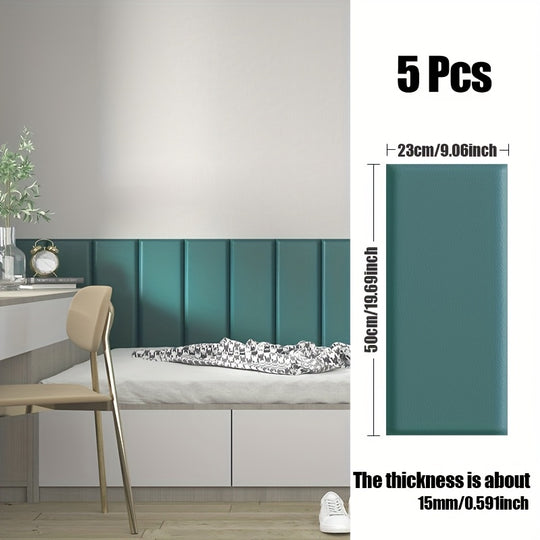 WallSoft | 3D wall panels set of 5 - Soft padded & self-adhesive