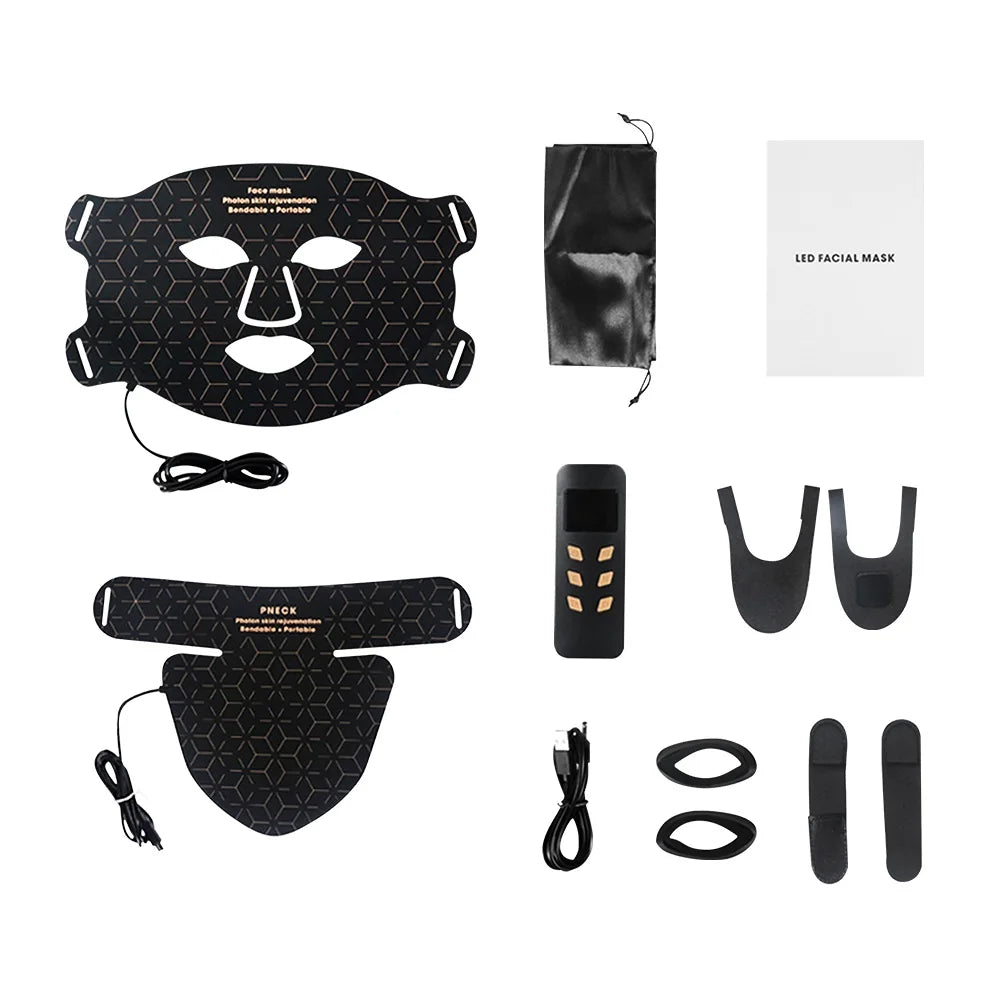 AgelessGlow | Anti-Aging- & Akne-LED-Maske Schwarzer Gesicht Hals Decorique.de