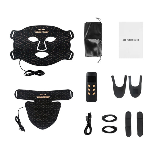 AgelessGlow | Anti-Aging- & Akne-LED-Maske Schwarzer Gesicht Hals Decorique.de