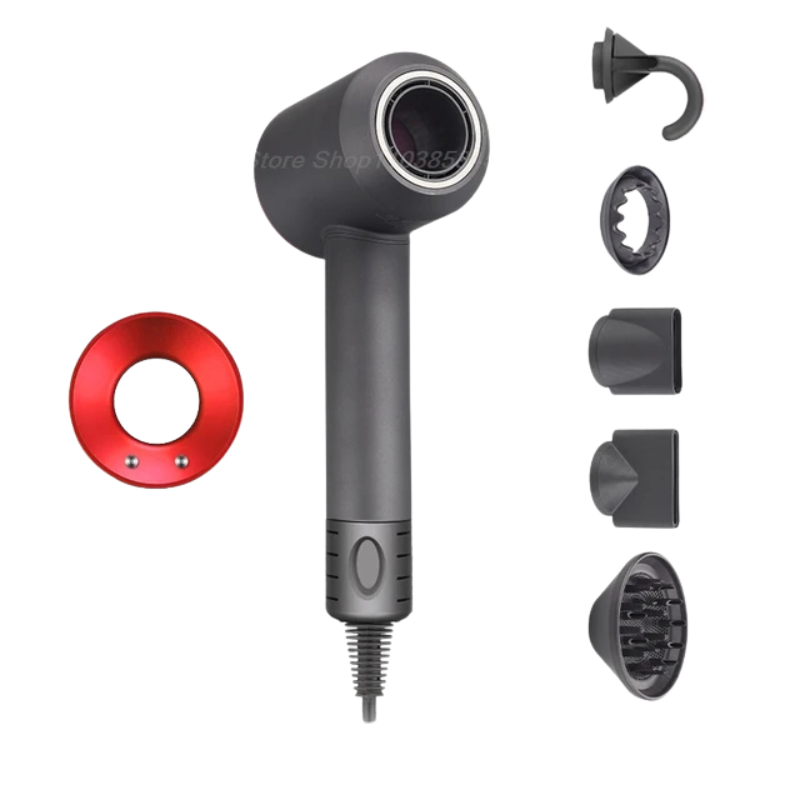 AirFlowPro | Kabelloser Haartrockner & Ion-Stylinggerät Rot 5 Teile 3.3m Decorique.de