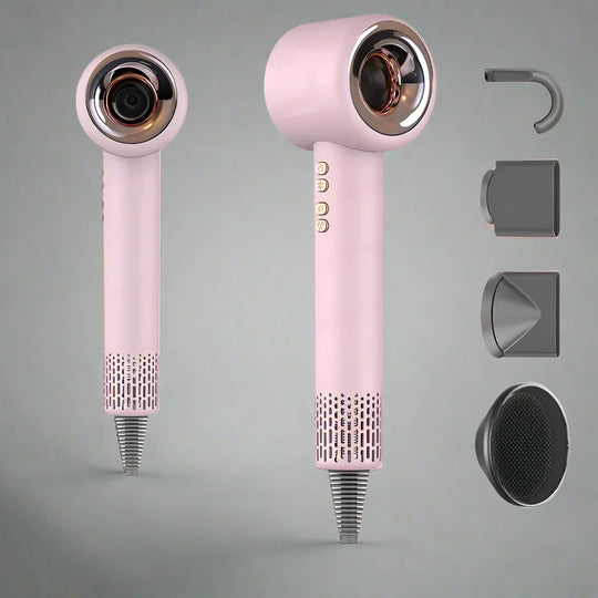 AirLume | Super-Haartrockner – 220V lüfterloser Haartrockner mit Ionen-Technologie 3,0M Rosa 4 Teile Decorique.de
