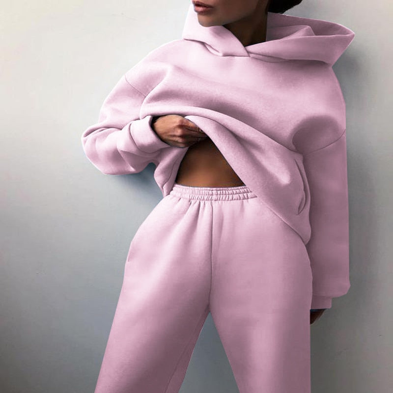 Alina | Stilvolles Oversized Jogging-Set | Damen Rosa Decorique.de