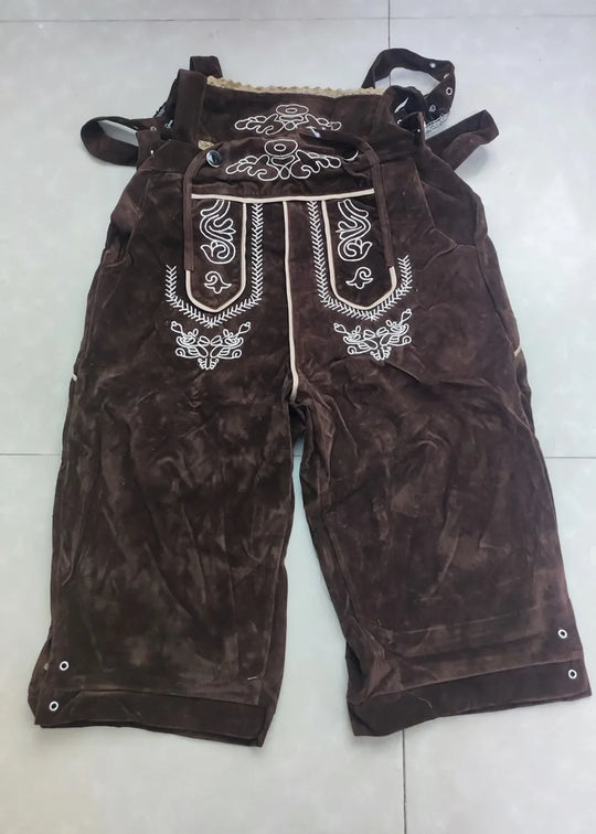 Almmeister | Herren-Lederhosen-Overall mit Hosenträgern für Oktoberfest Decorique.de