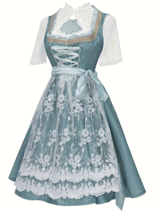 AlpenFreude | Damen-Oktoberfestkostüm – Zweiteiliger Hosenträger-Rock im bayerischen Stil Decorique.de