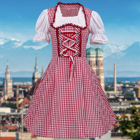 Alpenkaro | Damen-Dirndl – Klassisch & Zeitlos Rot Decorique.de