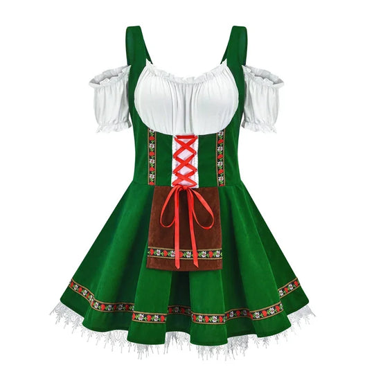 Alpenkrone | Damen-Dirndlkleid im Traditionellen Oktoberfest-Look Grün Decorique.de