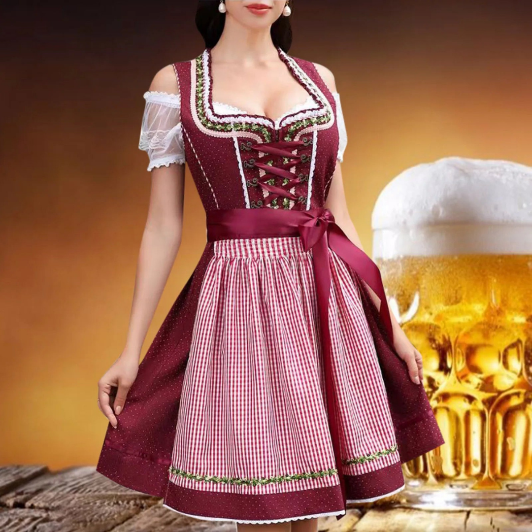 Alpenrubin | Damen-Dirndlkleid in Rot für Oktoberfest & Feste Rot Decorique.de
