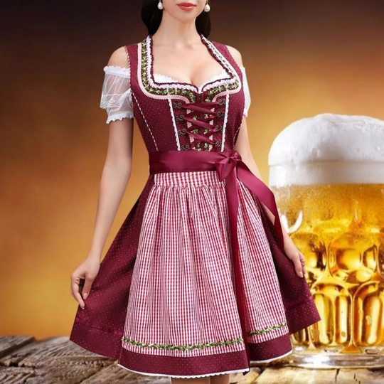 Alpenrubin | Damen-Dirndlkleid in Rot für Oktoberfest & Feste Rot Decorique.de