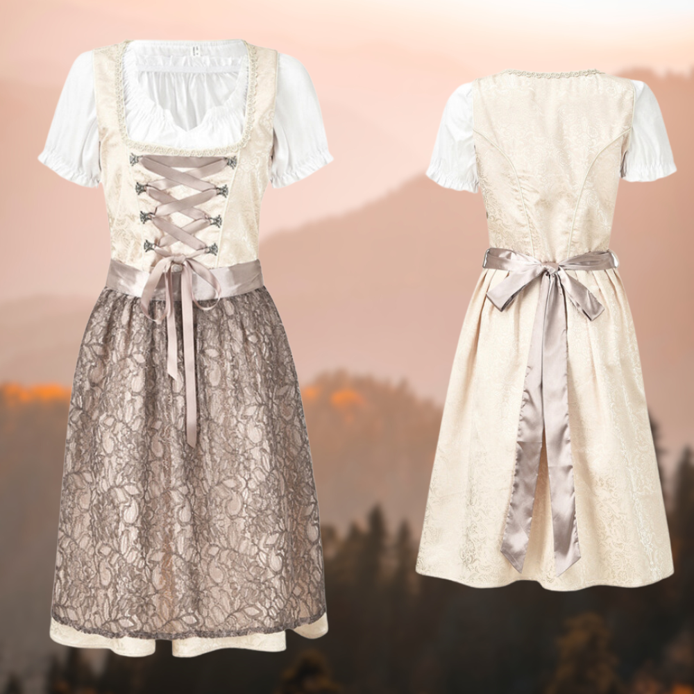 AlpenTraum | Einzigartige Damen-Tracht mit Schürze und Bluse Braun Decorique.de