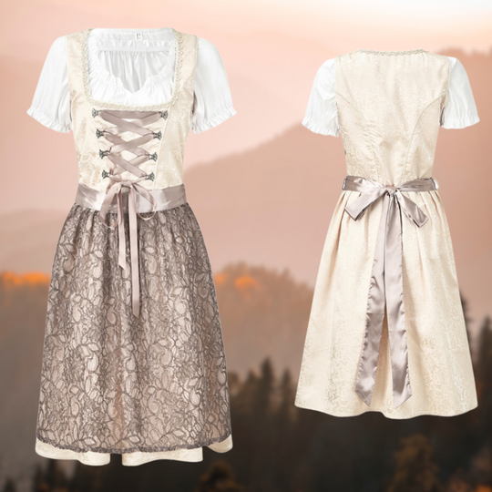 AlpenTraum | Einzigartige Damen-Tracht mit Schürze und Bluse Braun Decorique.de