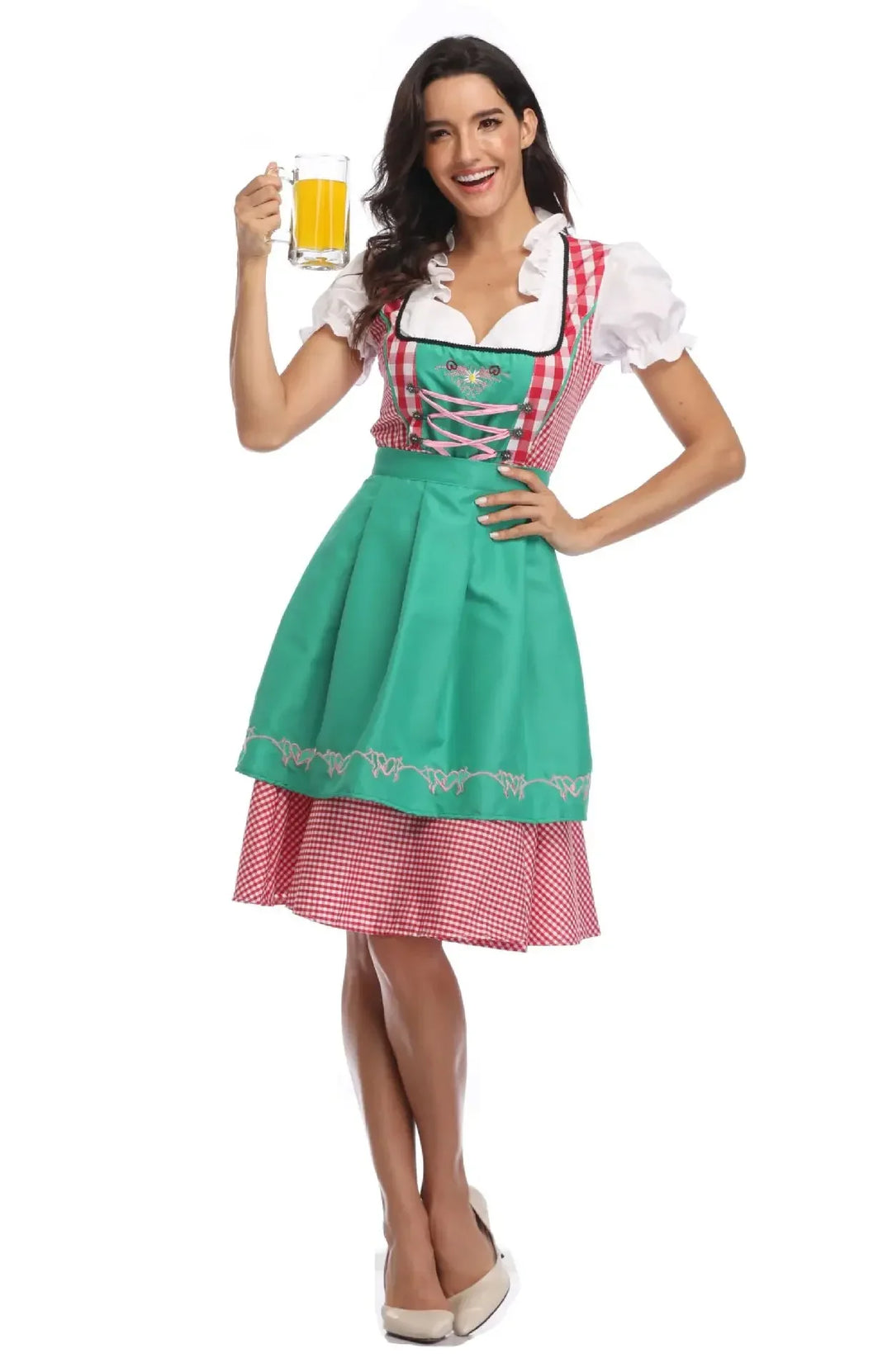 Alpenwiese | Damen-Dirndl – Klassisch & Festlich Hellgrün Decorique.de