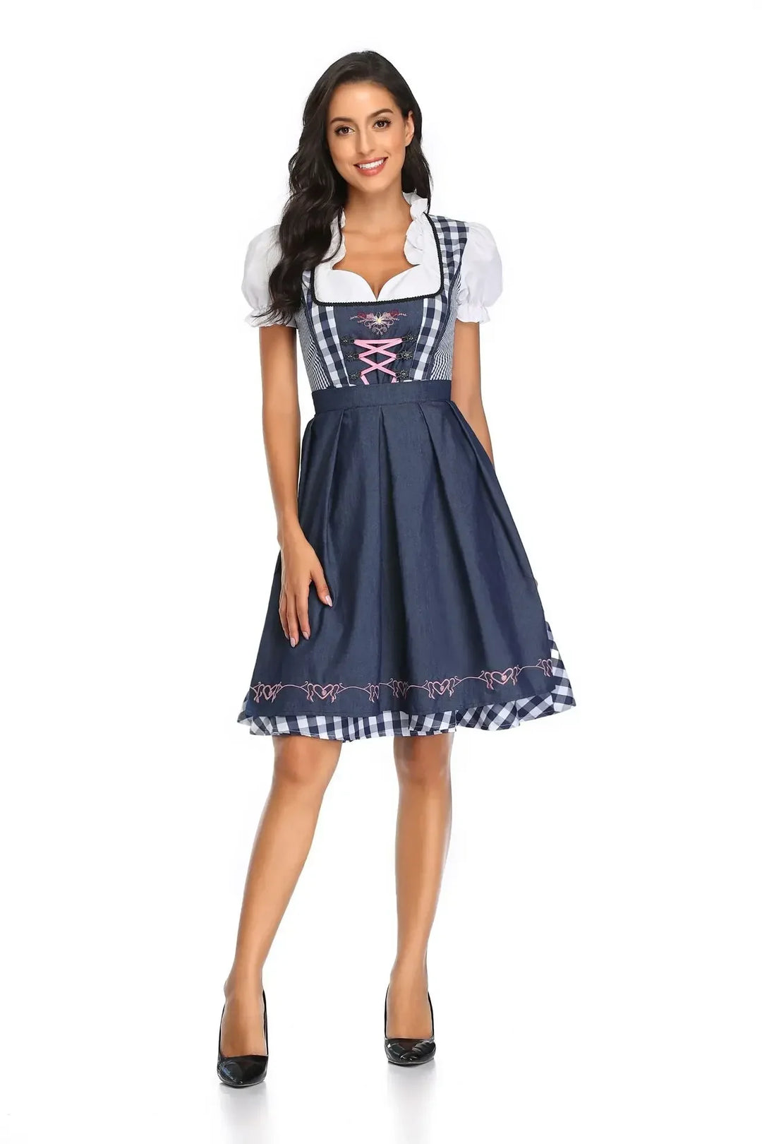 Alpenwiese | Damen-Dirndl – Klassisch & Festlich Marineblau Decorique.de