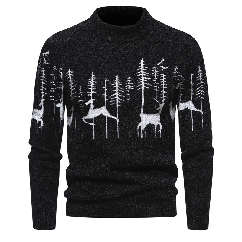 AlpineStyle | Eleganter Weihnachts-Pullover für Herren Schwarz Decorique.de