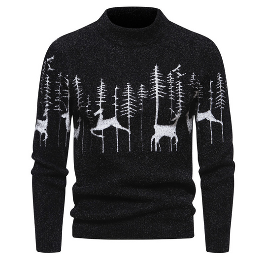AlpineStyle | Eleganter Weihnachts-Pullover für Herren Schwarz Decorique.de