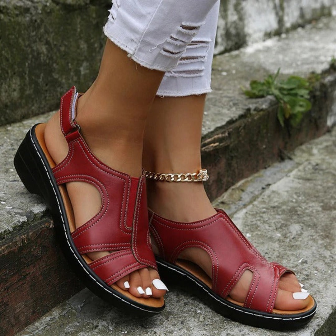 Ana | Orthopädische Damensandalen für den Sommer Rot Decorique.de