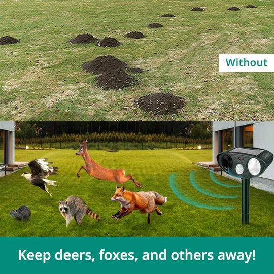 WildGuard | Solarbetriebener und Ultraschall-Tiervertreiber