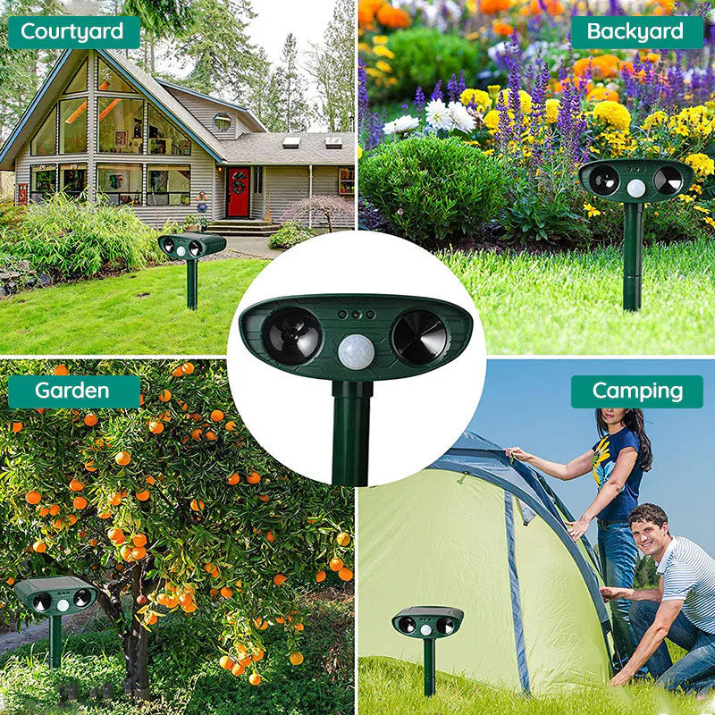 WildGuard | Solarbetriebener und Ultraschall-Tiervertreiber