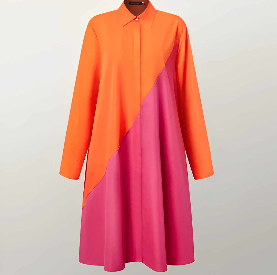 Antonia | Damen Langarm BlusenKleid | Midi Decorique.de