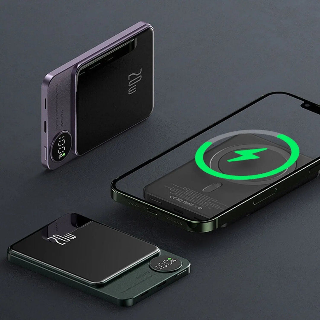 MagBoost | Kompakte Powerbank – Drahtloses & Kabelgebundenes Schnellladen