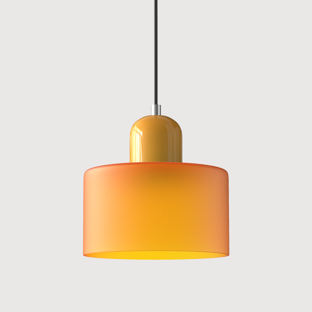 ArcadeLight | Künstlerische Glaslampe im Bauhaus-Stil Orange mattiert Gelb Decorique.de