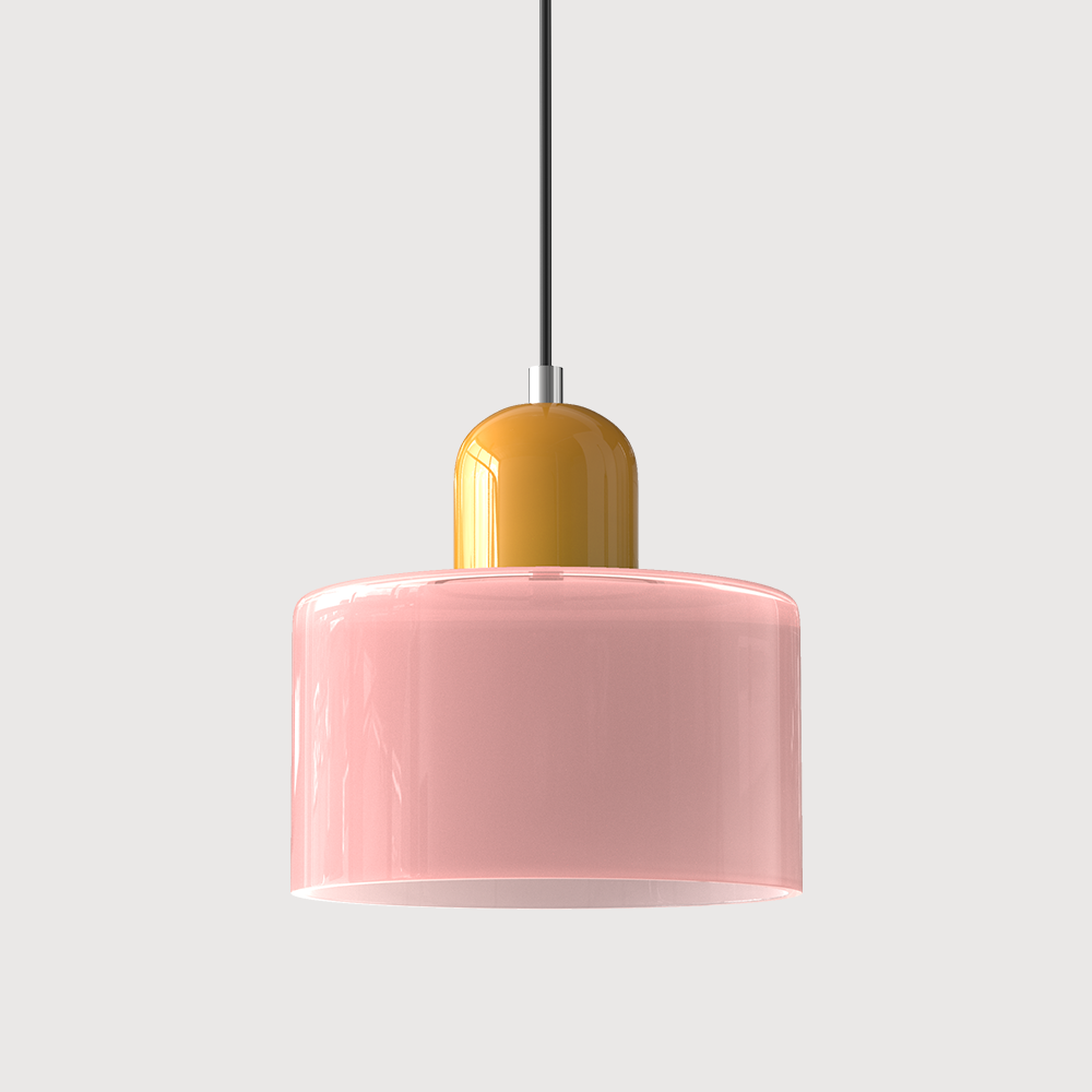ArcadeLight | Künstlerische Glaslampe im Bauhaus-Stil Rosa Gelb Decorique.de