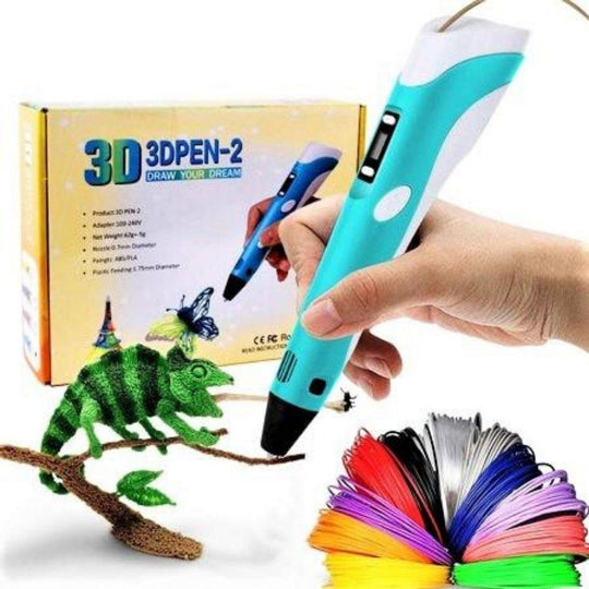 ArtPlay | 3D Stift für Kinder – Spielerische Kreativität in 3D Blau + 20 Stück Farbfilament (50M) Decorique.de