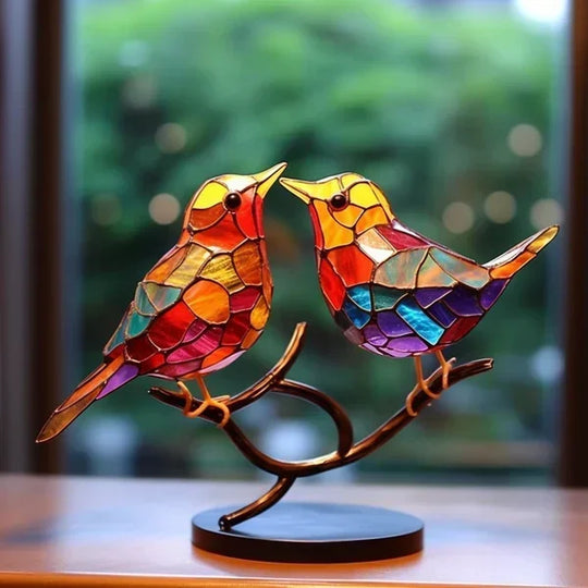 ArtVibe | Glas Vogel Figur – Stilvolle Deko & Ausdrucksstarke Farben 2 Vögel Decorique.de