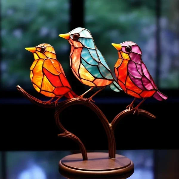 ArtVibe | Glas Vogel Figur – Stilvolle Deko & Ausdrucksstarke Farben 3 Vögel B Decorique.de
