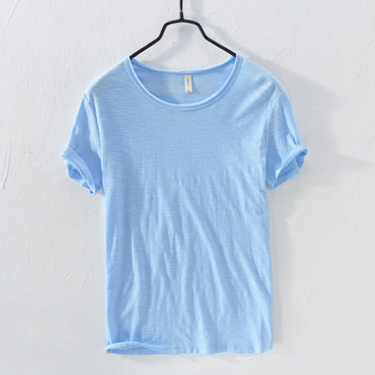 Ashton | T-Shirt mit Rundhalsausschnitt – Weiche Berührung Himmelblau Decorique.de