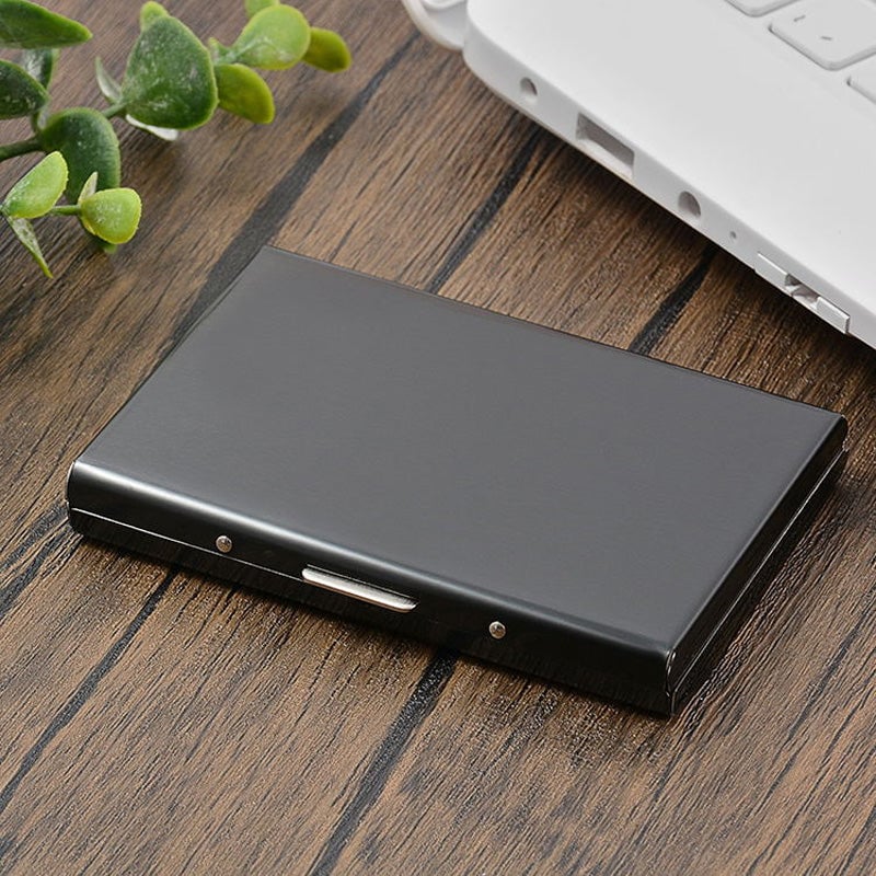 AuraCard | Kartenetui – RFID-Schutz aus Edelstahl Schwarz Decorique.de