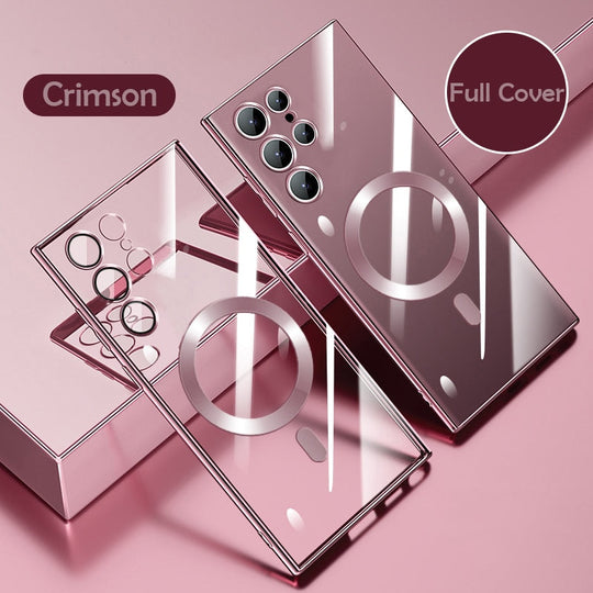 AuraCase | Magnet-Case – Schutzhülle für Samsung S23/S22 Karmesinrot Decorique.de