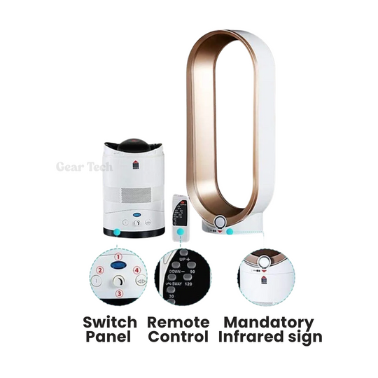 AuraFlow | Ventilator – Klingenloser Ventilator mit Fernbedienung & 90° Oszillation Decorique.de