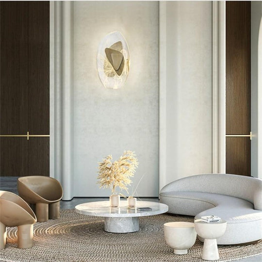 AuraGlass | Moderne Kunstglas-Wandleuchte Gold Warmweiß Decorique.de