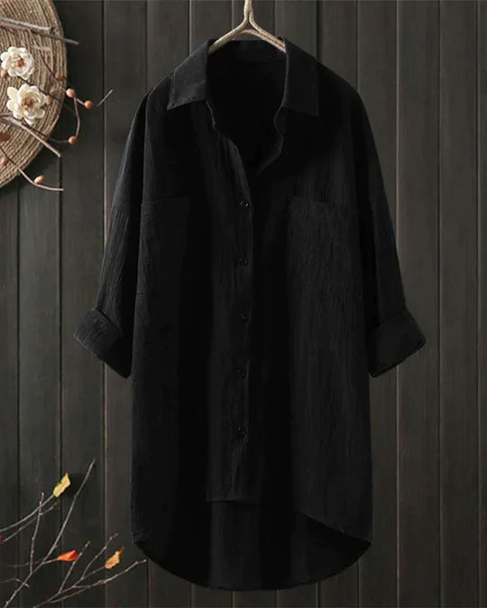 Aurelia | Damen Blusen Luftigekleid | Mini Schwarz Decorique.de