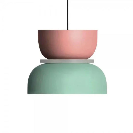 AuriDrop | Aluminium-Pendelleuchte im Skandi-Design Rosa + Hellgrün Decorique.de