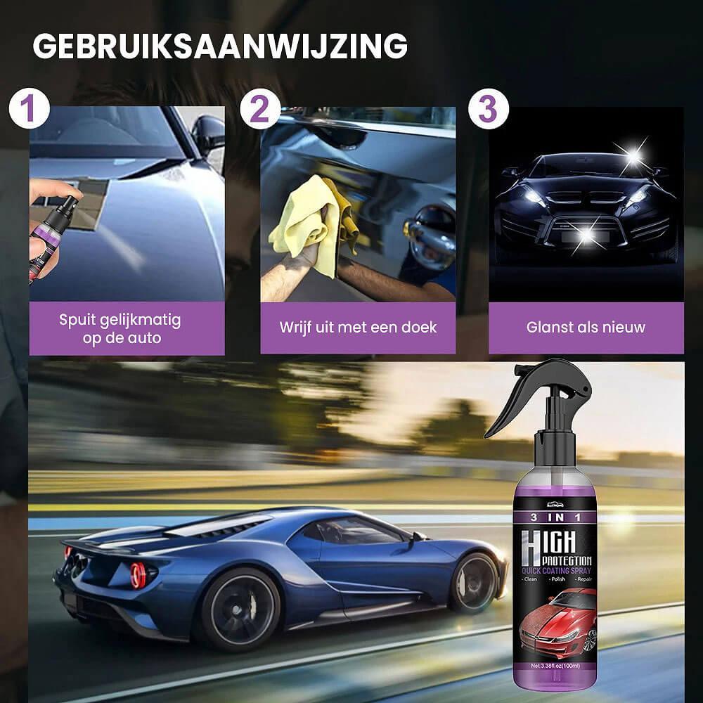 AutoGlanz | 3-in-1 Nano Keramische Coating Spray | 1+2 Gratis