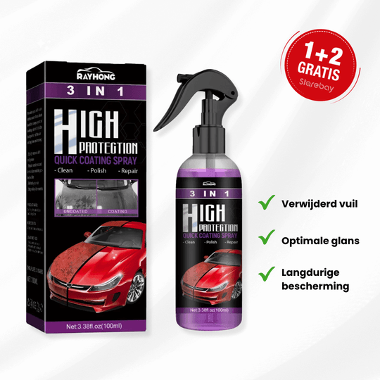 AutoGlanz | 3-in-1 Nano Keramische Coating Spray | 1+2 Gratis