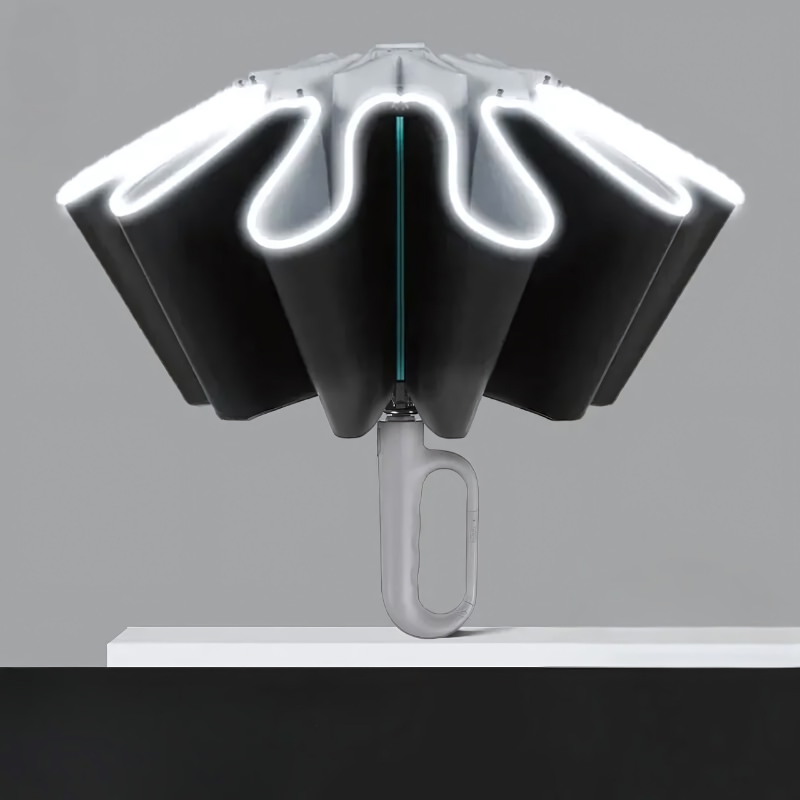 AutoScreen | Automatischer Regenschirm mit Haken & UV-Schutz Grau Decorique.de