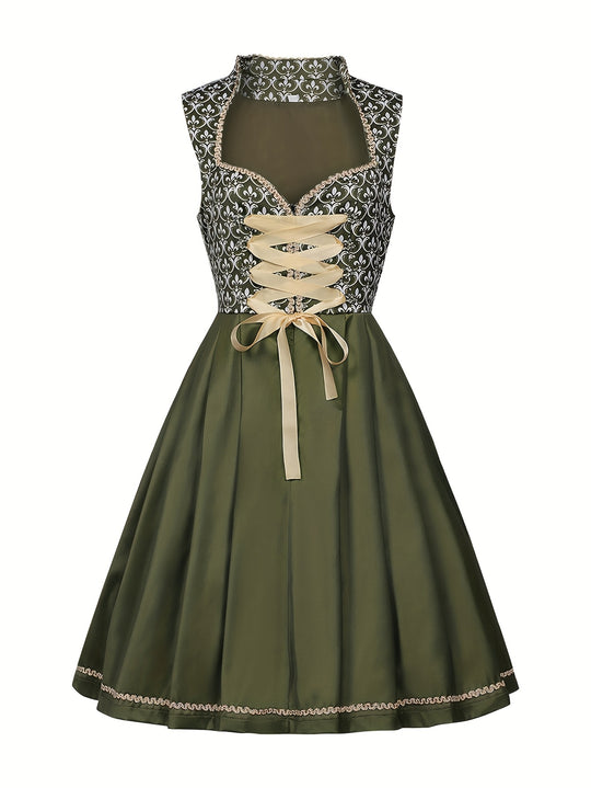 Edelweißzauber | Damen-Oktoberfestkleid mit Schürze – Klassisch & Bühnentauglich