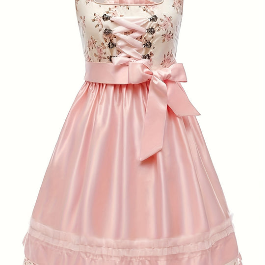 Blumenpracht | Damen-Festkleid – Spitze & Verstellbarer Gürtel