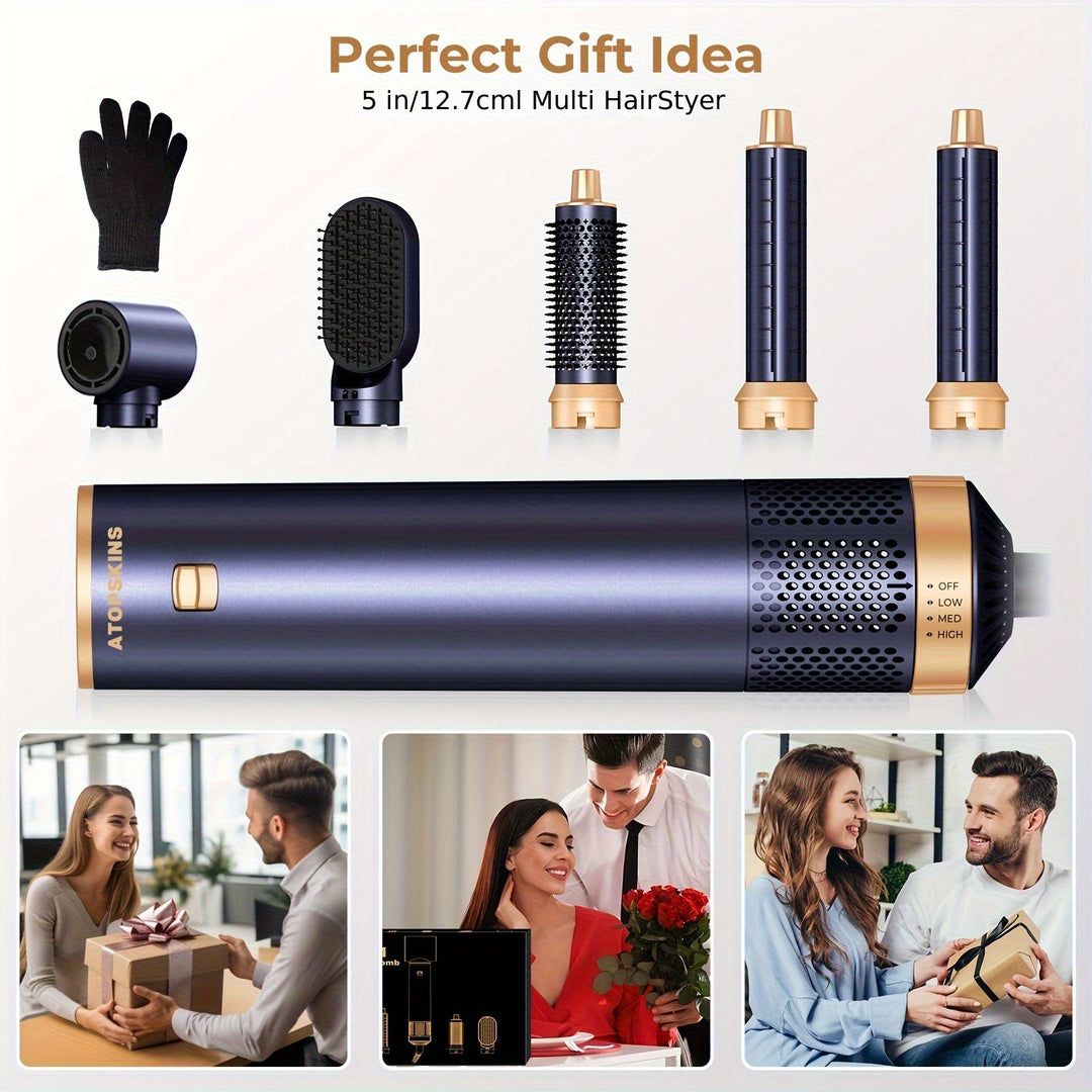 CurlMate | 5-in-1 Haartrockner & Multistyler für Perfekte Locken und Glattes Haar