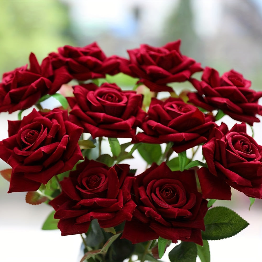 BloomMate | Artificial Roses 10-Pack – Realistic Wedding Décor