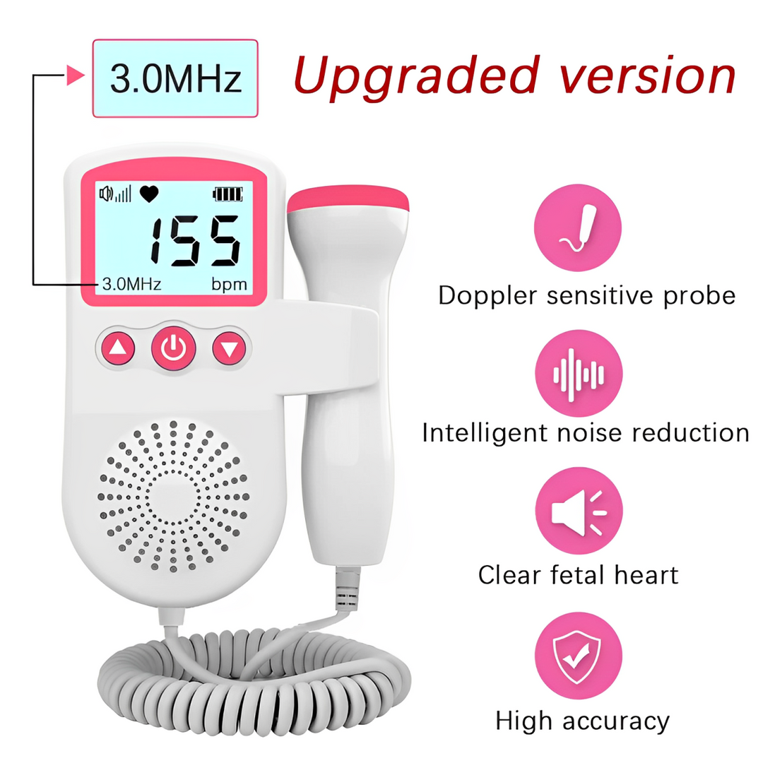 BabyHear | Fötaler Doppler Monitor für Schwangerschaft – Herzfrequenz-Detektor Decorique.de